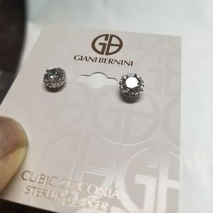 NWT Sterling Silver CZ Giani Bernini Stud Earrings